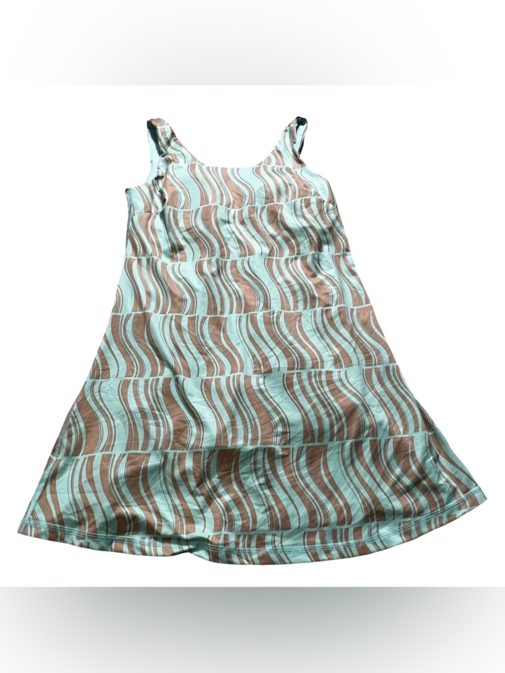 Ideology tennis Dress Ice Mint Brown Print Built-In jumper romper Shorts small‎ - Picture 2 of 12
